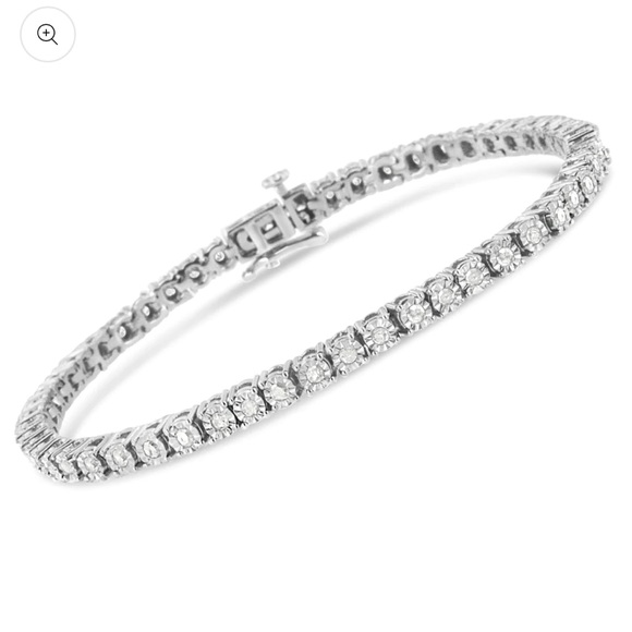 Haus of Brilliance Jewelry - Haus of Brilliance .925 Sterling Silver Diamond Bezel Tennis Bracelet 7”